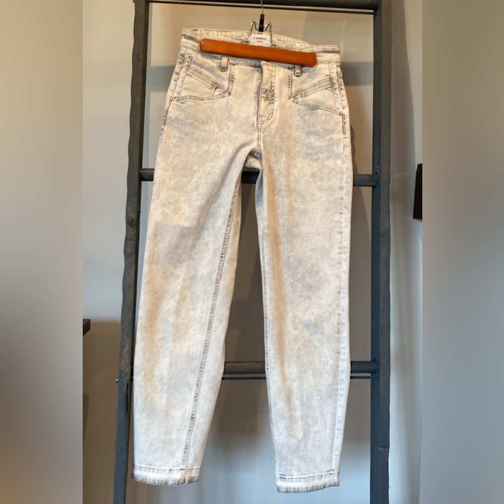Buttery Soft Gray Straight Leg Jeans with Gray Acid Wash